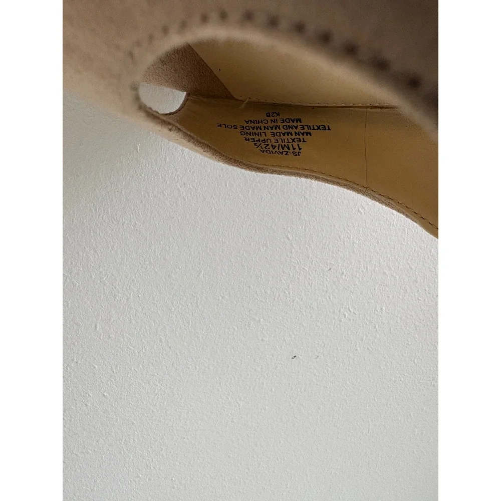 Jessica Simpson Zavida Tan Faux Suede Espadrille Wedge Ankle Tie Sandals 11M
